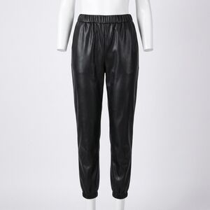 NEW Z SUPPLY women's lenora faux leather jogger in black